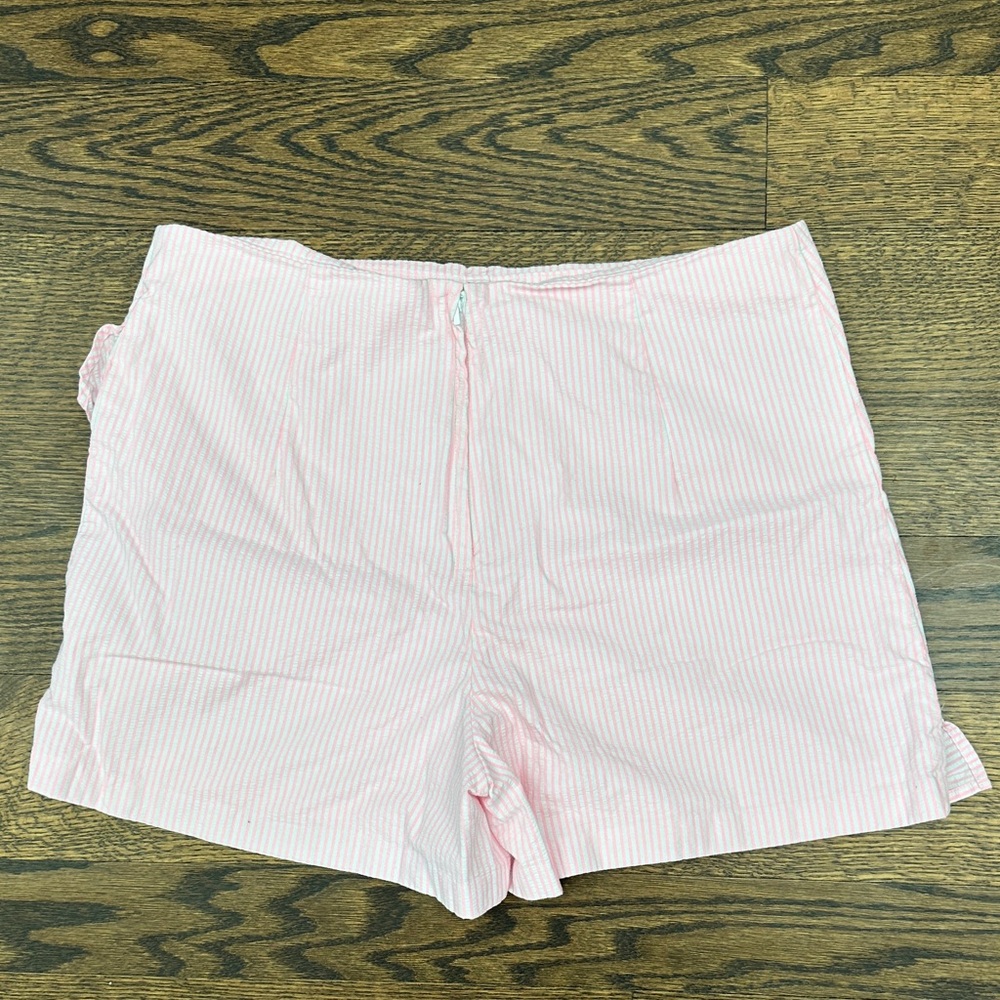 Lilly Pulitzer Pink Seersucker High-Waist Ruffle Shorts - Picture 3 of 3
